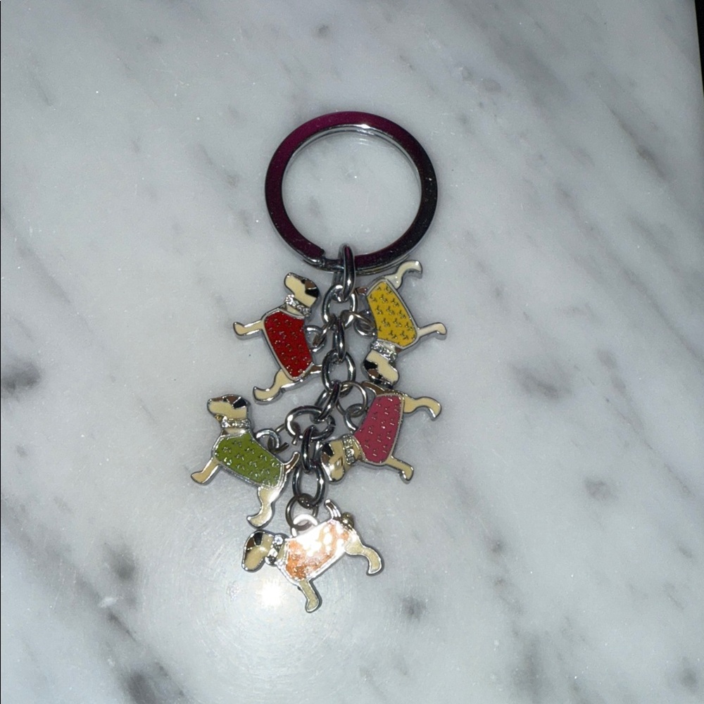 Vintage coach key chain Colorful Dog Charm Keychain
